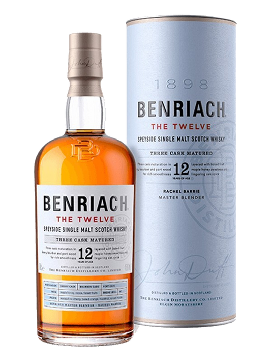 BENRIACH SCOTCH SINGLE MALT THREE CASK MATURED SPEYSIDE 12YR 750ML