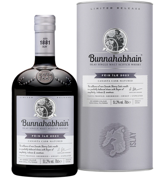 BUNNAHABHAIN SCOTCH SINGLE MALT CANASTA CASK MATURED FEIS ILE 2023 700ML