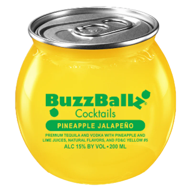 BUZZBALLZ COCKTAILS MIXED DRINKS PINEAPPLE JALAPENO 200ML