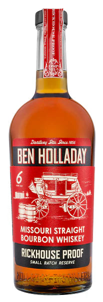 BEN HOLLIDAY BOURBON STRAIGHT SMALL BATCH RESERVE RICKHOUSE PROOF 6YR MISSOURI 750ML