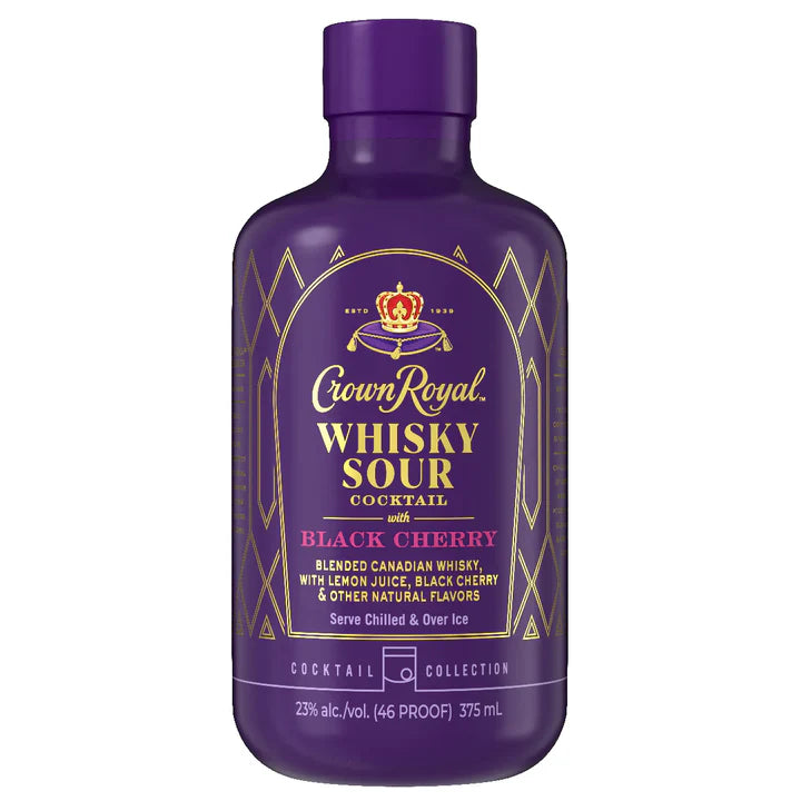 CROWN ROYAL WHISKY SOUR COCKTAIL BLACK CHERRY 375ML