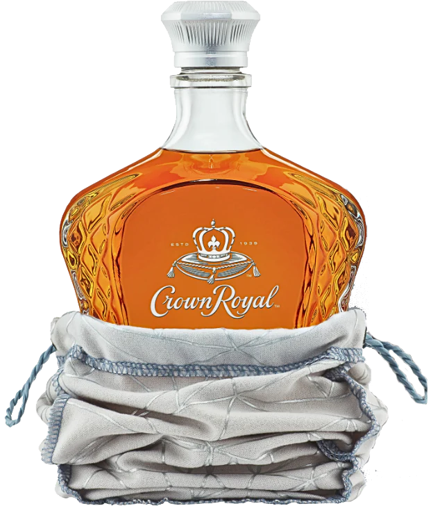 Crown Royal Single Malt Canadian Whisky in a distinctive 750ml bottle, featuring the iconic purple and gold label, set against a background that highlights its smooth and refined quality.