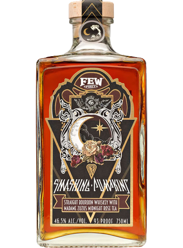 FEW Bourbon Smashing Pumpkins Illinois 750ml bottle, featuring a label with autumn-themed pumpkin designs, showcasing a limited edition pumpkin spice flavored bourbon.