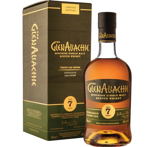 GLENALLACHIE SCOTCH SINGLE MALT VIRGIN HANGARIAN OAK FINISH SPEYSIDE 7YR 700ML