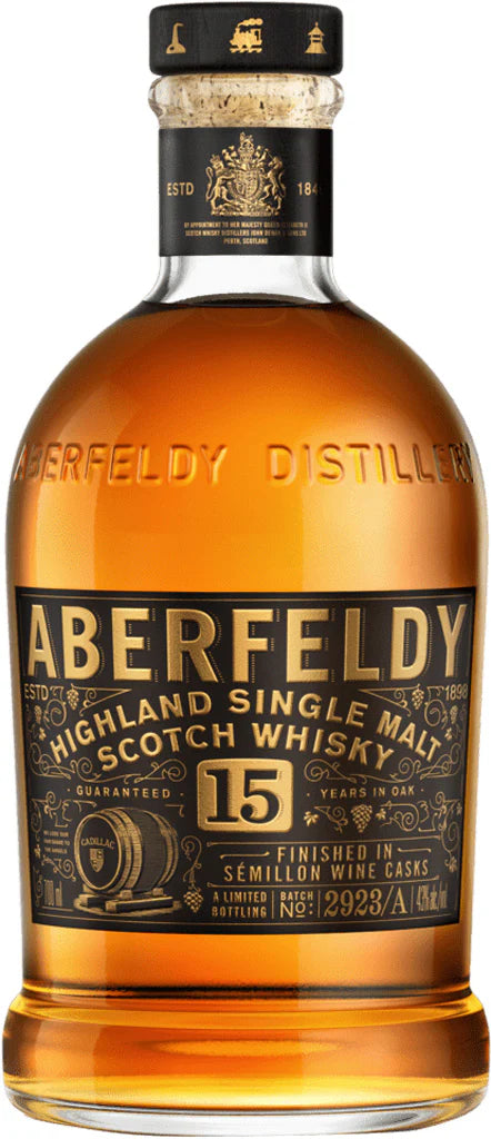 ABERFELDY SCOTCH SINGLE MALT FINISHED IN CADILLAC SEMILLON WINE CASKS 15YR 750ML