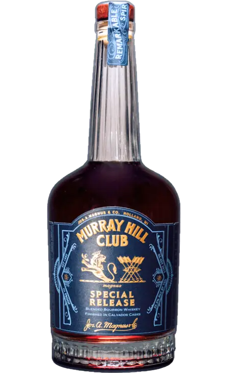 Joseph Magnus Murray Hill Club Bourbon Blended, a Special Release aged in Calvados casks, 750ml. Limited edition bourbon from Michigan with a rich and nuanced flavor profile.