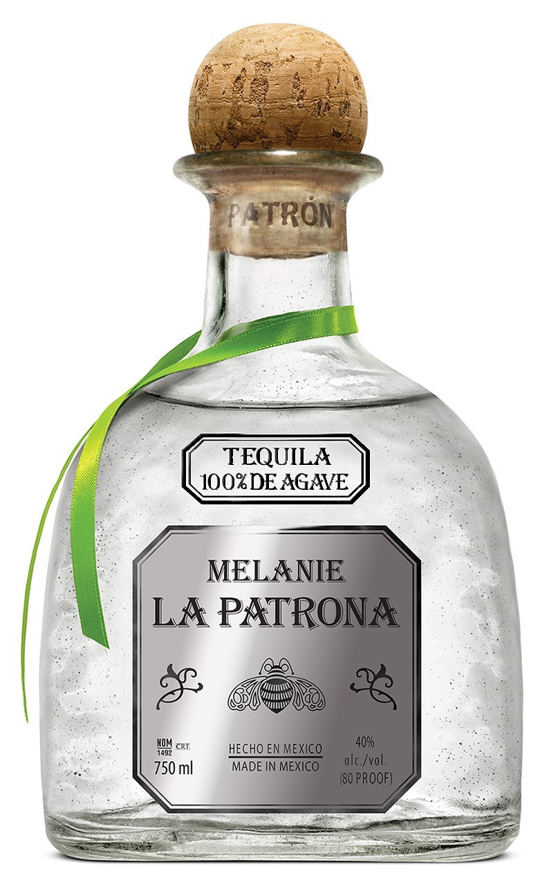 PATRON TEQUILA SILVER WITH A PERSONALIZED LABEL 750ML