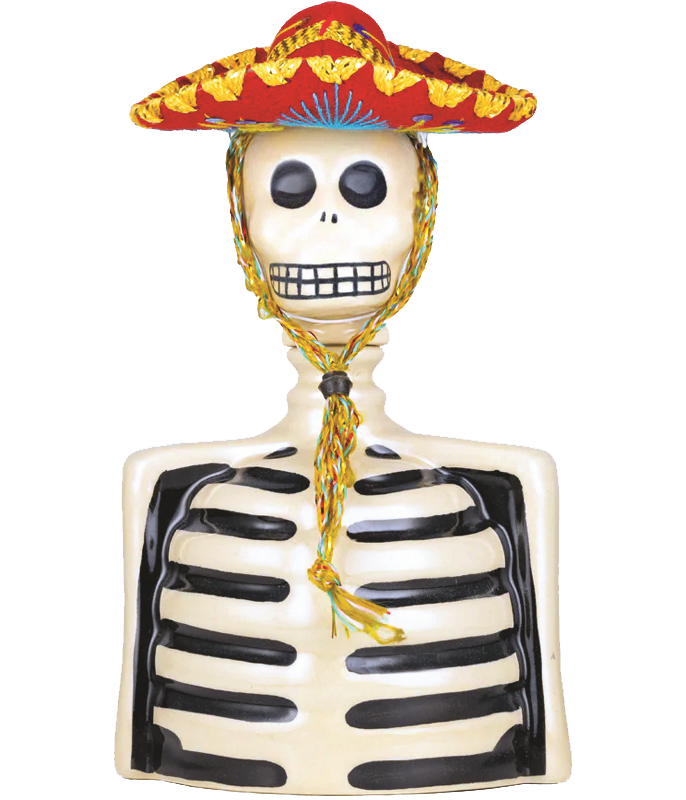 LOS AZULEJOS SKELLY TEQUILA REPOSADO SKELETO 750ML