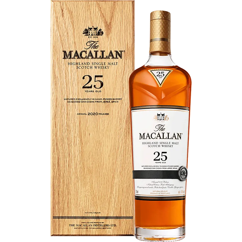 MACALLAN SCOTCH SINGLE MALT SHERRY CASK 86PF 25YR 750ML