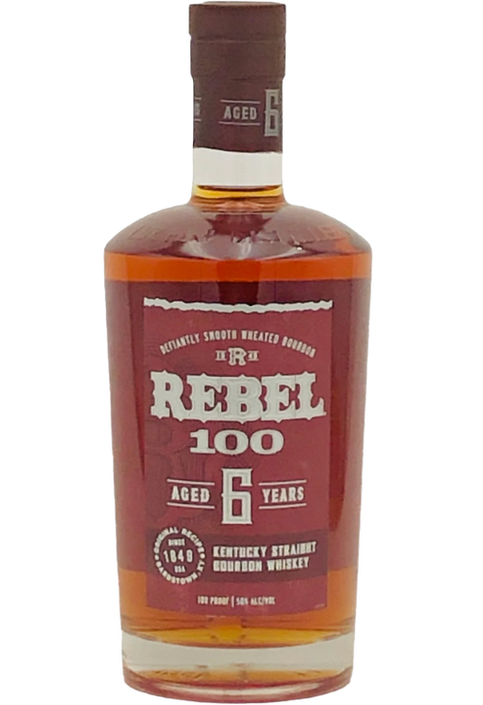 Rebel Yell Bourbon Kentucky 100 Proof 6 Year Old 750ml bottle, showcasing its rich amber color and classic label design, perfect for bourbon enthusiasts and collectors