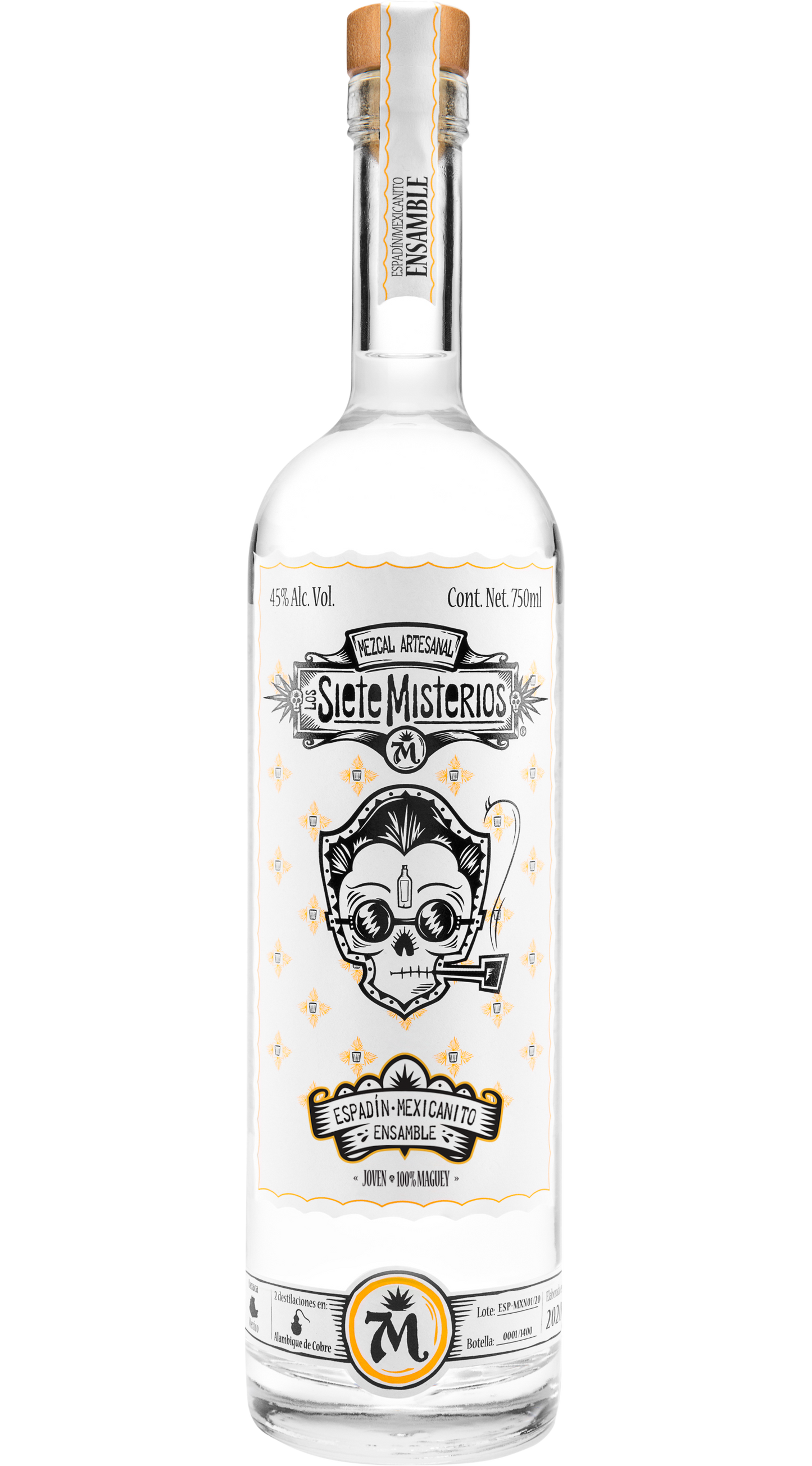 SIETE MISTERIOS MEZCAL ESPADIN MEXICANITO 750ML