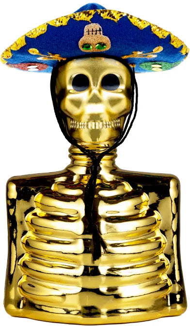 LOS AZULEJOS SKELLY TEQUILA ANEJO GOLD SKELETO 750ML