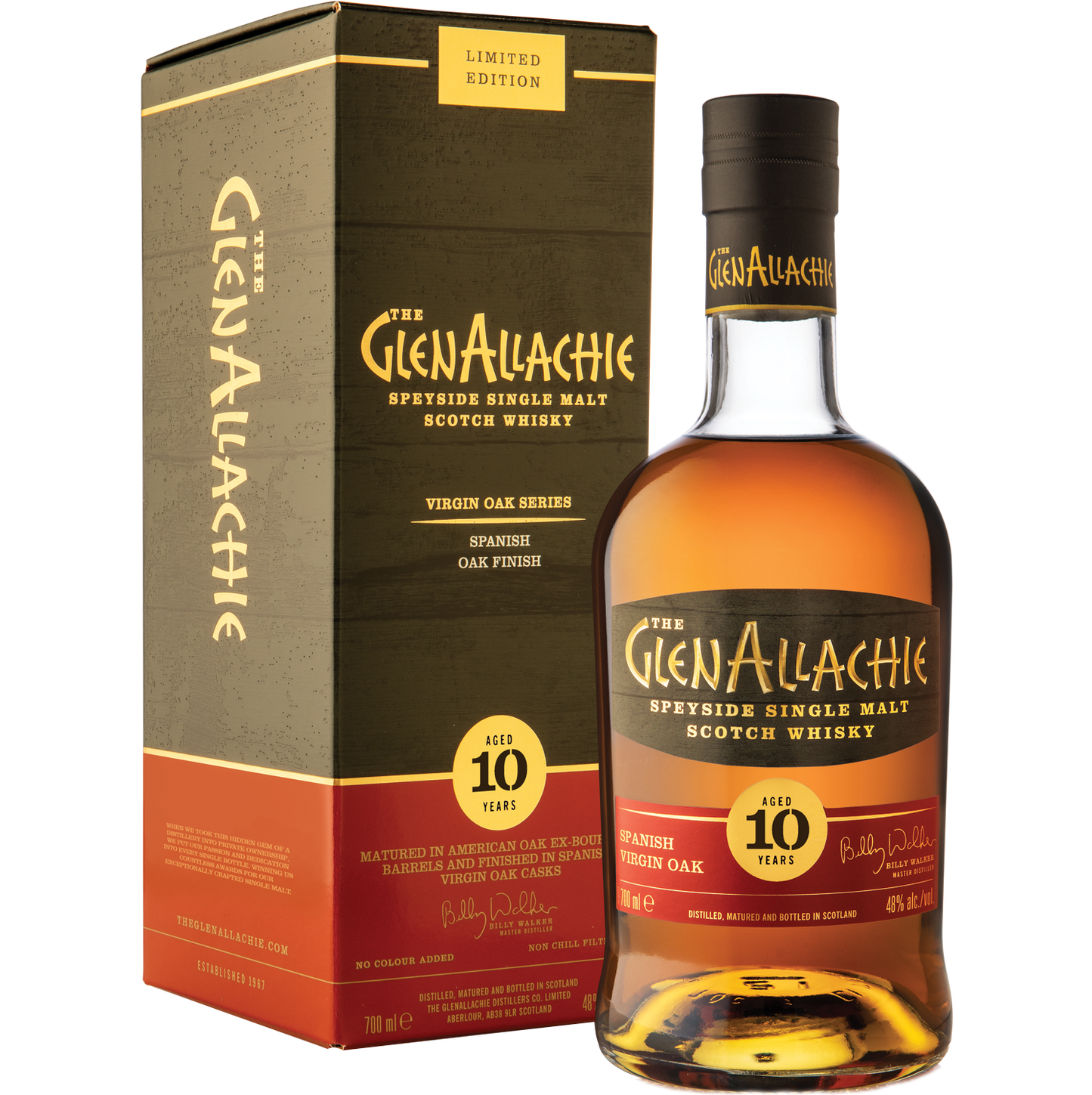 GLENALLACHIE SCOTCH SINGLE MALT VIRGIN SPANISH OAK FINISH SPEYSIDE 10YR 700ML