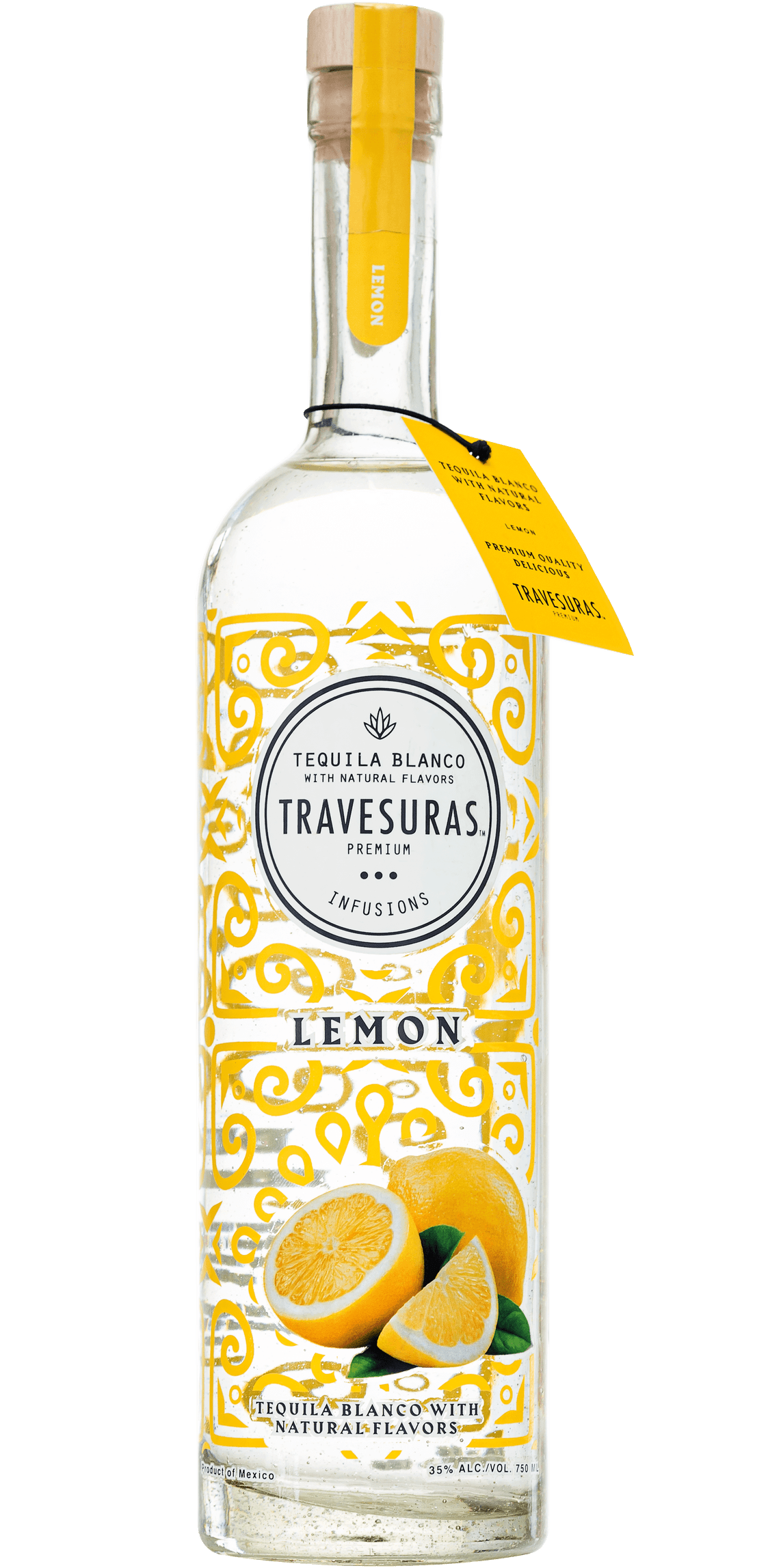 TRAVESURAS TEQUILA BLANCO LEMON INFUSED 750ML