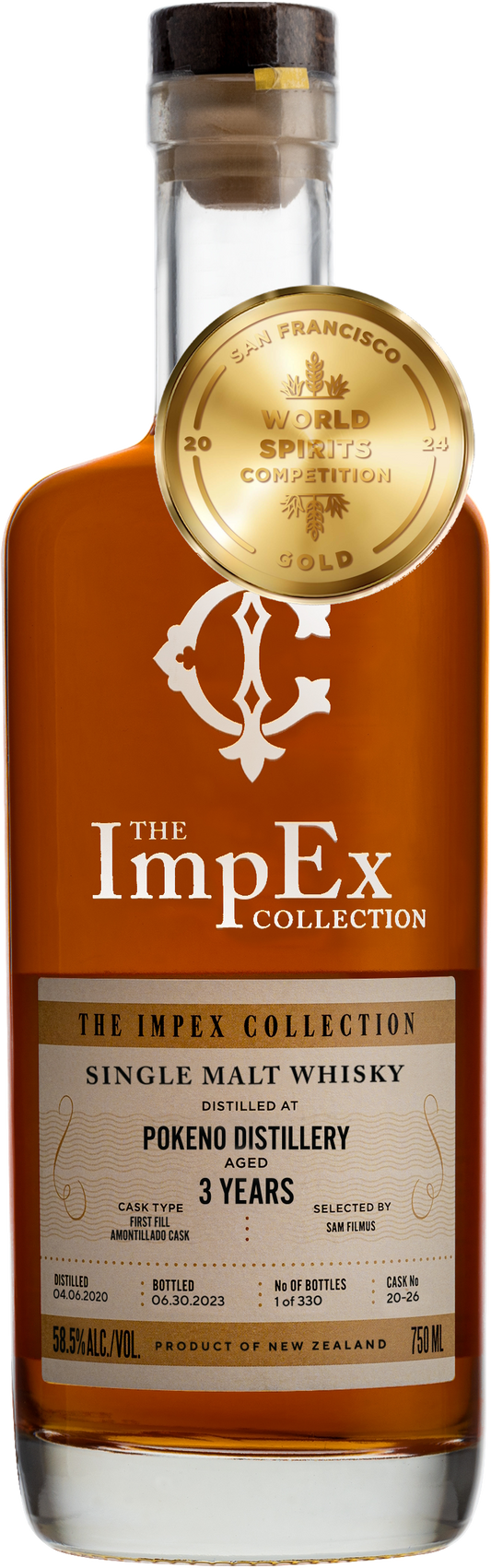 THE IMPEX COLLECTION WHISKEY SINGLE MALT POKENO DISTILLERY NEW ZEALAND 3YR 750ML