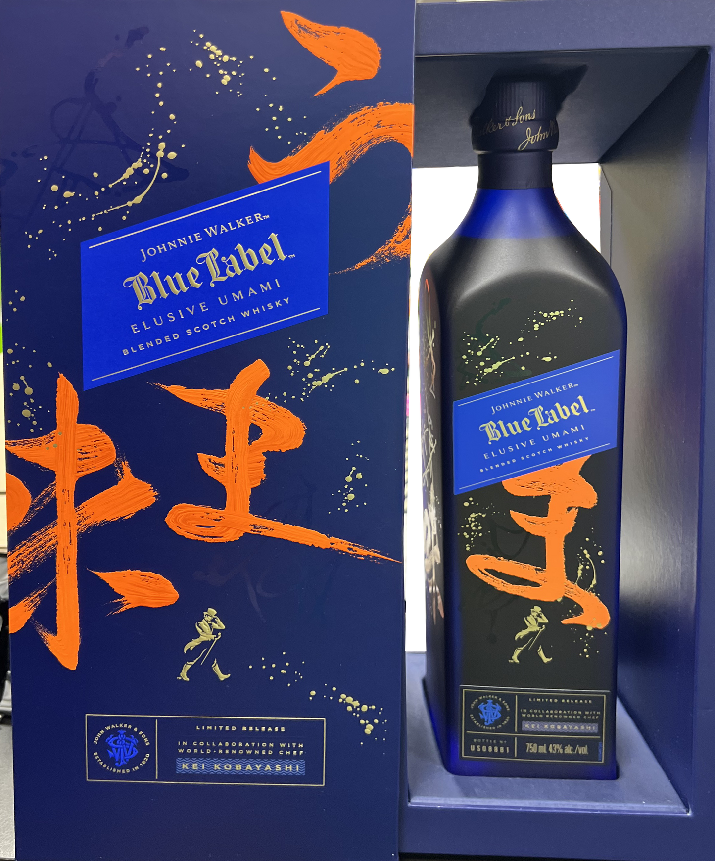 JOHNNIE WALKER SCOTCH BLENDED BLUE LABEL LIMITED ELUSIVE UMAMI RELEASE 750ML - Remedy Liquor