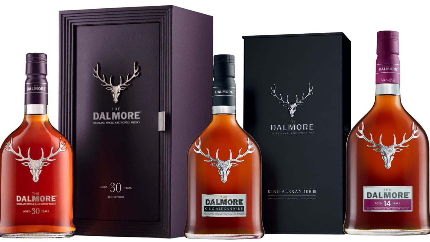 Dalmore Scotch 30YR + Dalmore King Alexander + Dalmore 14YR