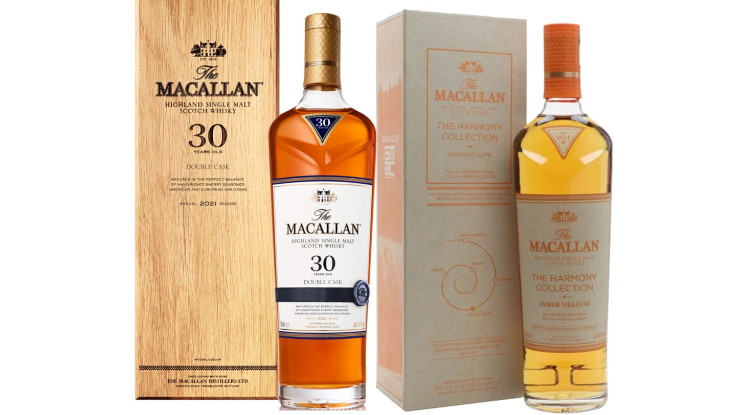 Macallan Double Cask Scotch 30YR + Macallan Harmony Amber Meadow