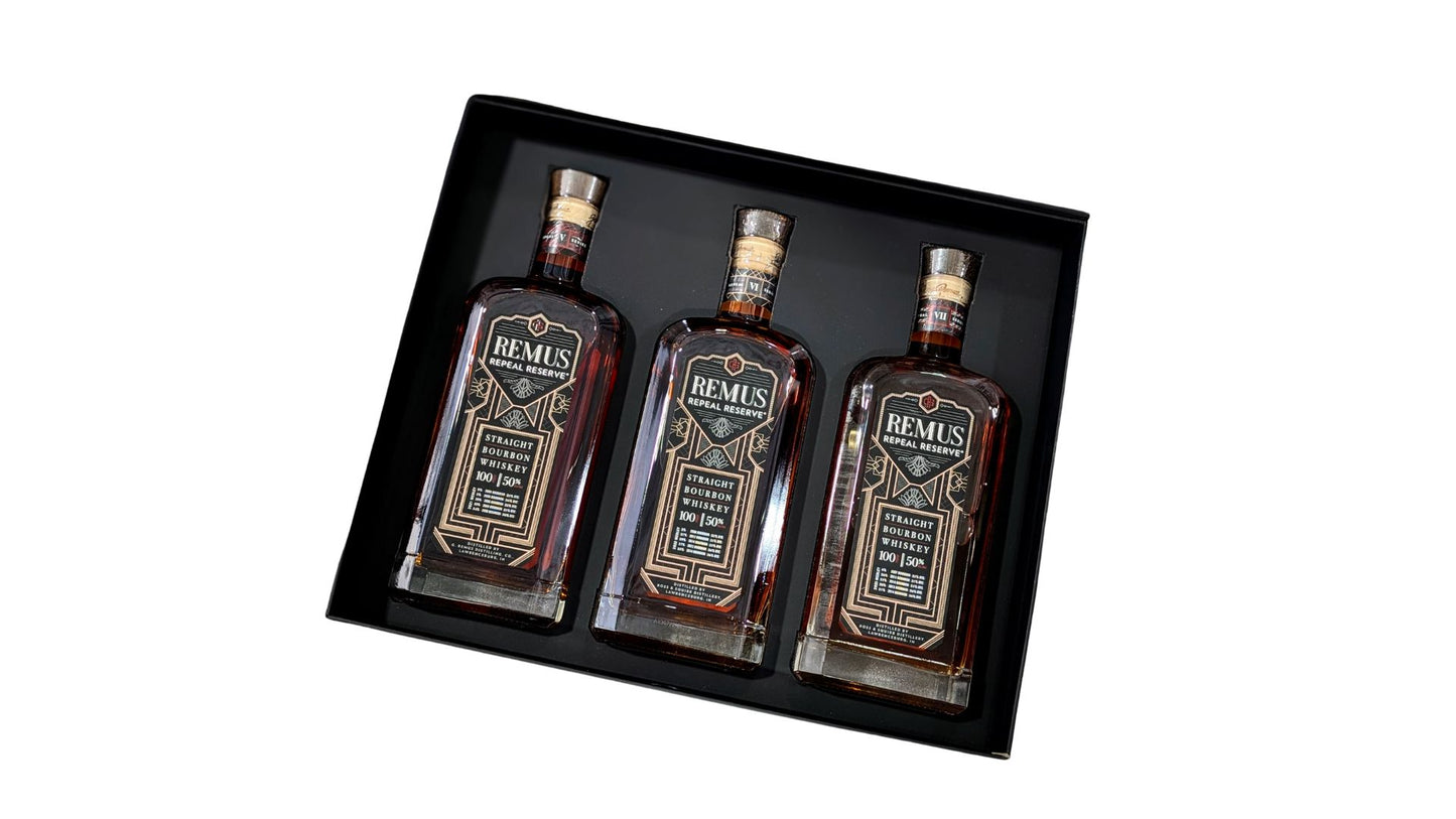 GEORGE REMUS REPEAL RESERVE BOURBON VOLUME V-VII TRILOGY PACK 3X750ML