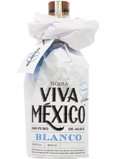 Viva Mexico Tequila Blanco 750ml bottle, crafted from 100% blue agave, crisp and clean with citrus and pepper notes