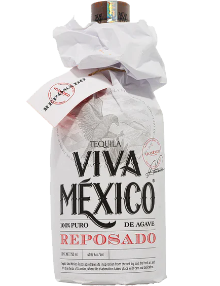 Viva Mexico Tequila Reposado 750ml bottle, 100% blue agave, aged in oak barrels, premium Mexican tequila