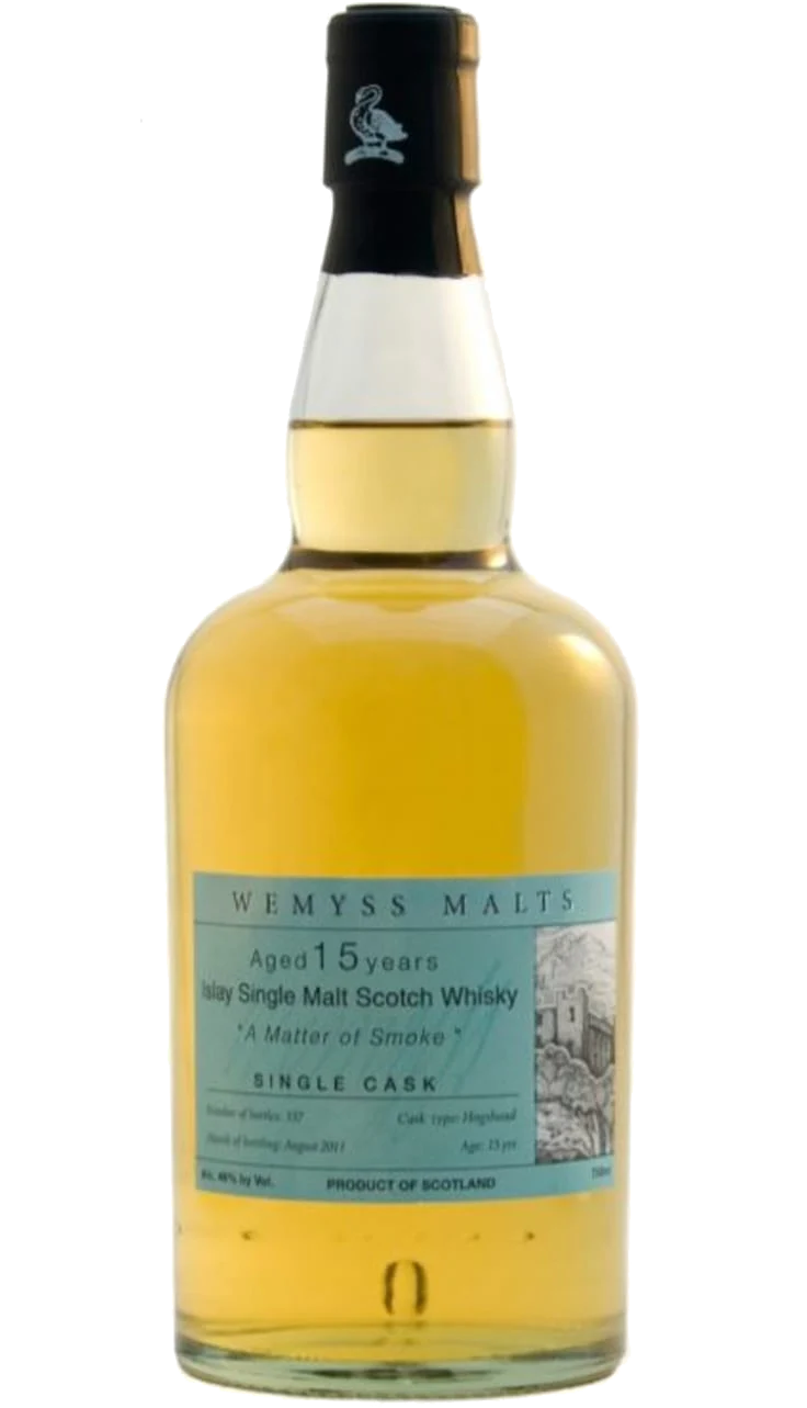 WEMYSS MALTS SCOTCH SINGLE MALT SINGLE CASK ISLAY A MATTER OF SMOKE 92PF 15YR 750ML