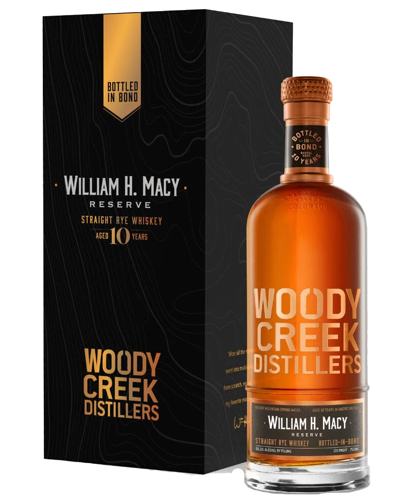 WILLIAM H MACY WOODY CREEK WHISKEY RYE RESERVE BOTTLE IN BOND COLORADO 750ML