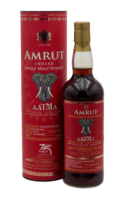 AMRUT AATMA WHISKEY SINGLE MALT COLLECTOR SERIES SINGLE CASK OLOROSO CHERRY BUTT CASK 8YR INDIA 750ML