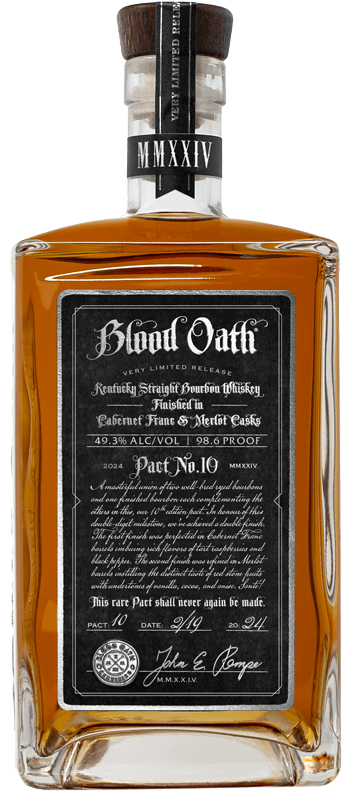 BLOOD OATH PACT NO 10 BOURBON FINISHED IN CABERNET FRANC & MERLOT CASK KENTUCKY 750ML