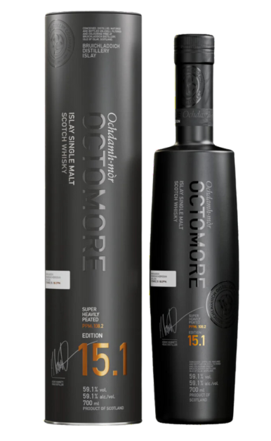 BRUICHLADDICH OCTOMORE SCOTCH SINGLE MALT ISLAY SUPER HEAVILY PEATED 108.2 PPM EDITION 15.1 750ML