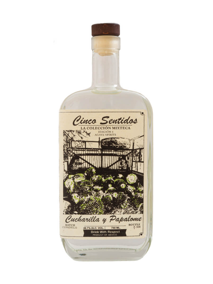 CINCO SENTIDOS MEZCAL CUCHARILLA Y PAPALOME MEXICO 750ML