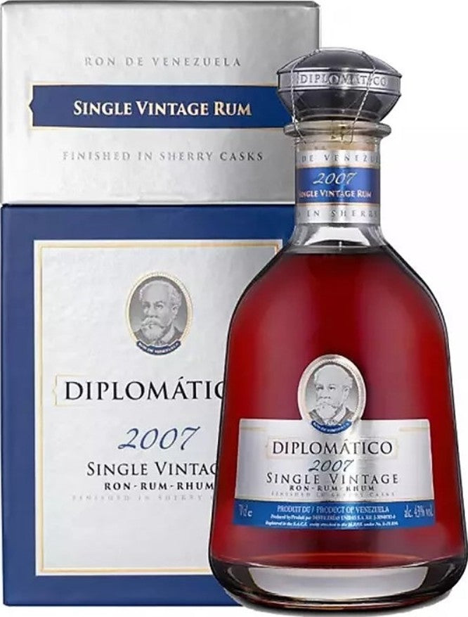 DIPLOMATICO RUM SINGLE VINTAGE VENEZUELA 2007 VTG 750ML