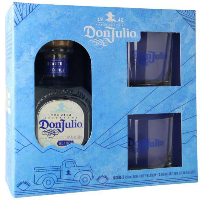 Elegant Don Julio Tequila Blanco 750ML bottle, showcasing its clear, pure tequila against a simple background, emphasizing premium quality