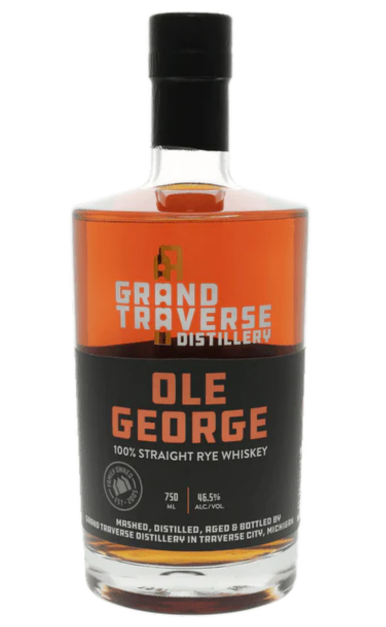 GRAND TRAVERSE WHISKEY STRAIGHT RYE OLE GEORGE MICHIGAN 750ML