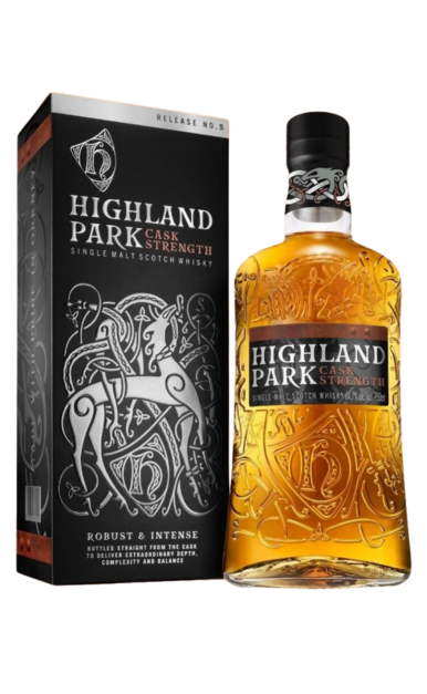 HIGHLAND PARK SCOTCH SINGLE MALT RELEASE NO 5 CASK STRENGTH ROBUST & INTENSE 750ML