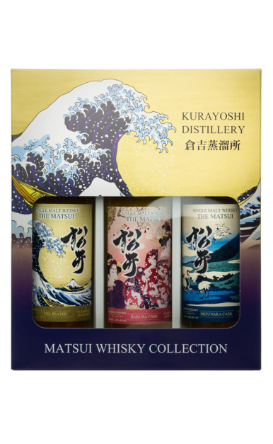 KURAYOSHI MATSUI WHISKEY ( PEATED, SAKURA CASK, MIZUNARA ) JAPAN 3X200ML