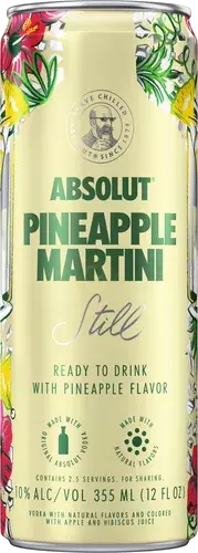 ABSOLUT PINEAPPLE MARTINI STILL 4X12OZ CAN