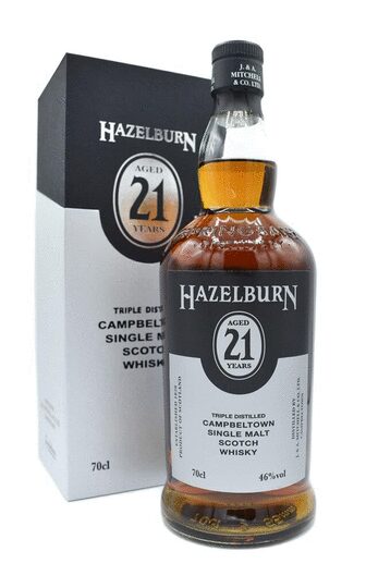 HAZELBURN SCOTCH SINGLE MALT TRIPLE DISTIILED CAMPBELTOWN 21YR 750ML