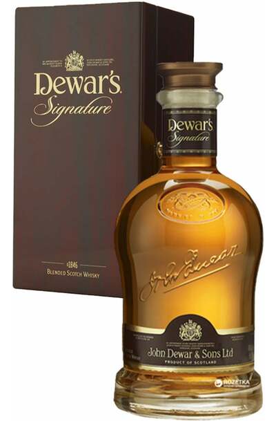 DEWARS SCOTCH BLENDED SIGNATURE WOODEN GIFT BOX 750ML