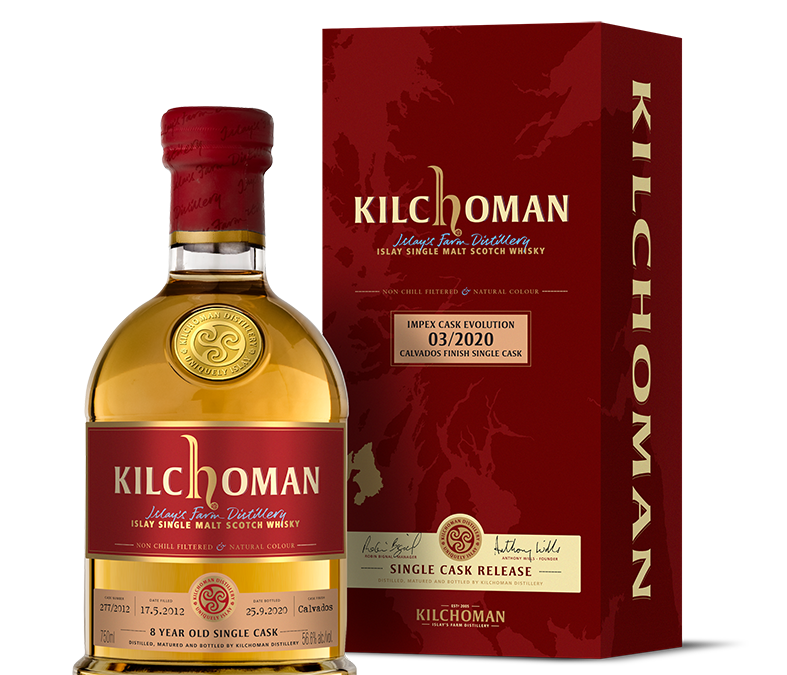 KILCHOMAN SINGLE MALT SCOTCH WHISKY IMPEX CASK EVOLUTION CALVADOS FINISH SINGLE CASK 113.2PF 8YR 750ML