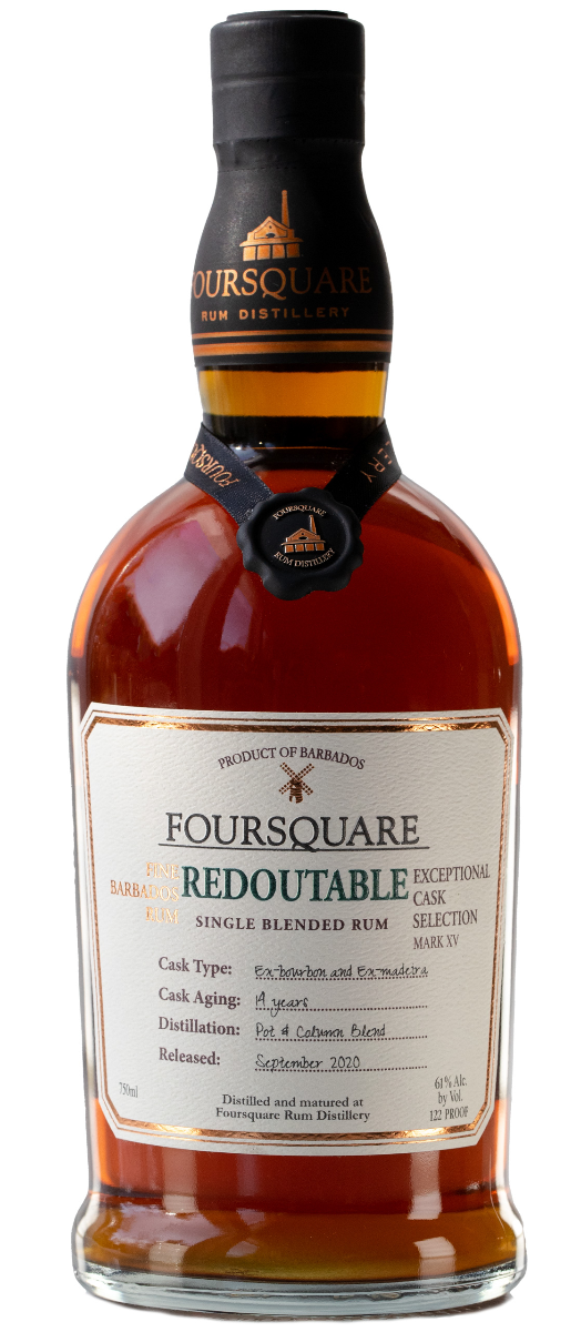 FOURSQUARE REDOUTABLE SINGLE BLENDED RUM EXCEPTIONAL CASK SELECTION  BARBADOS 750ML