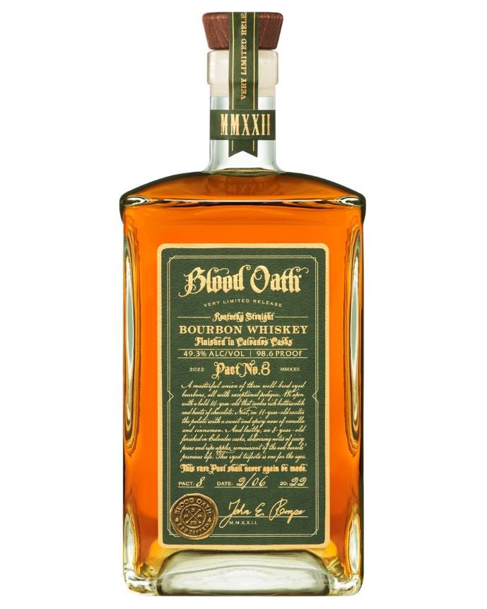 BLOOD OATH PACT NO 8 BOURBON FINISHED IN CALVADOS CASKS 2022 KENTUCKY 750ML - Remedy Liquor