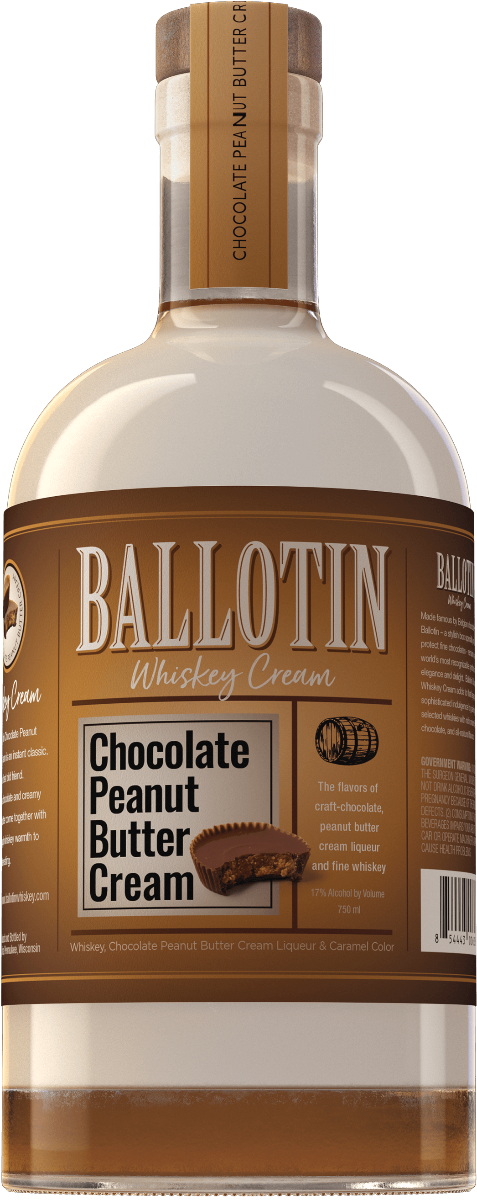 BALLOTIN WHISKEY CREAM CHOCOLATE PEANUT BUTTER FLAVOR WISCONSIN 750ML