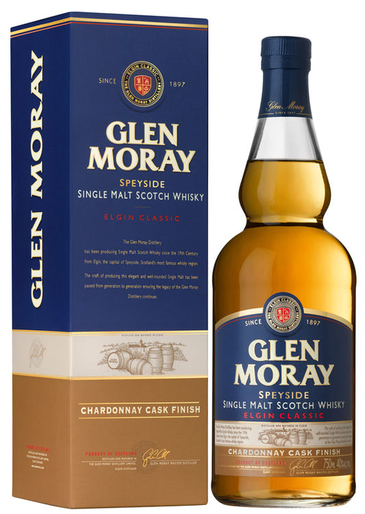 GLEN MORAY ELGIN CLASSIC CHARDONNAY CASK FINISH SPEYSIDE SINGLE MALT WHISKY 750ML