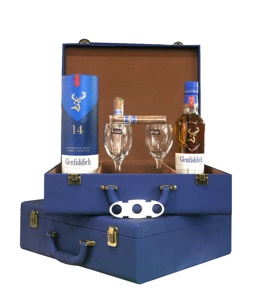 GIFT BOX WITH GLENFIDDICH SCOTCH 14YR 750ML - Remedy Liquor