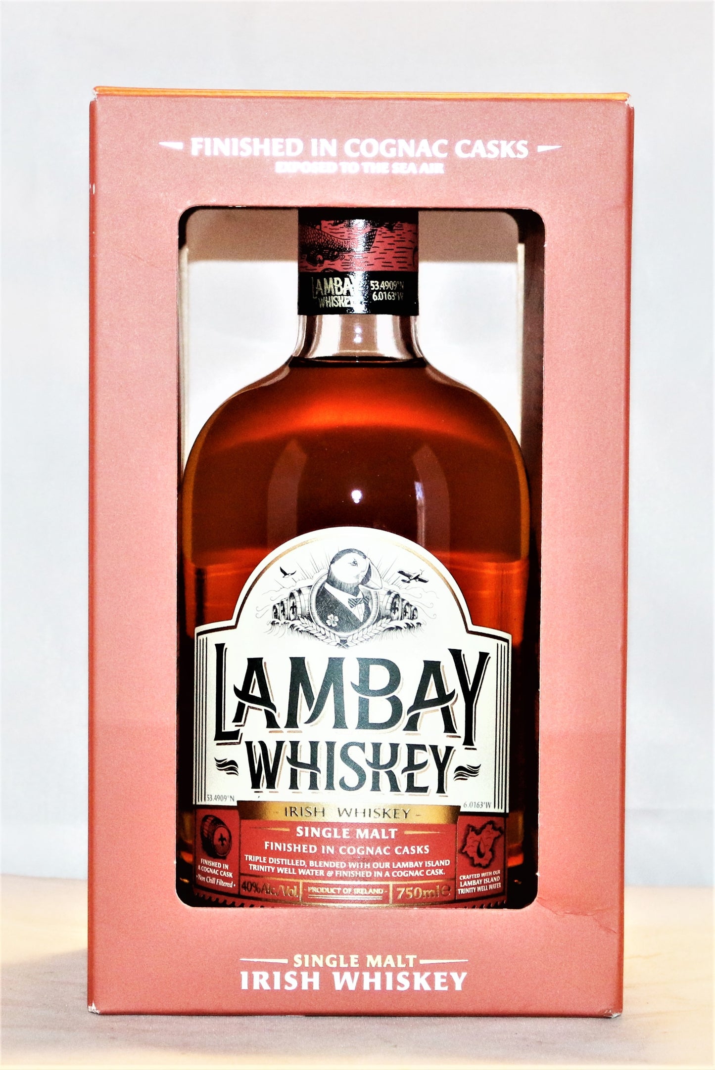 LAMBAY WHISKEY SINGLE MALT IRISH IN COGNAC CASK 750ML