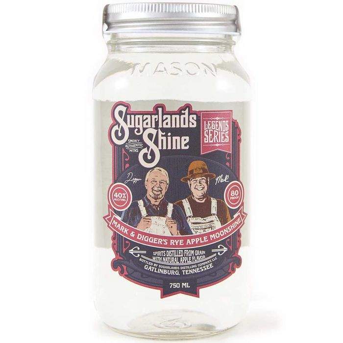 SUGARLANDS SHINE MOONSHINE MARK & DIGGERS RYE APPLE TENNESSEE 750ML