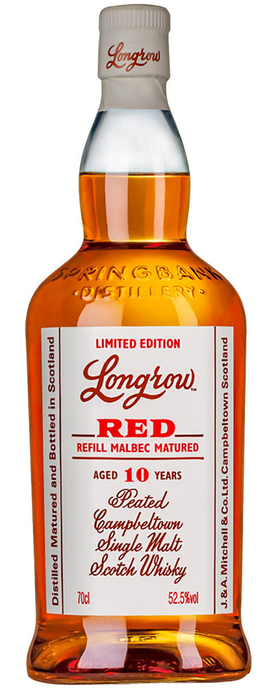 LONGROW RED SCOTCH SINGLE MALT PEATED REFILL MALBEC MATURED LIMITED EDITION 10YR 750ML