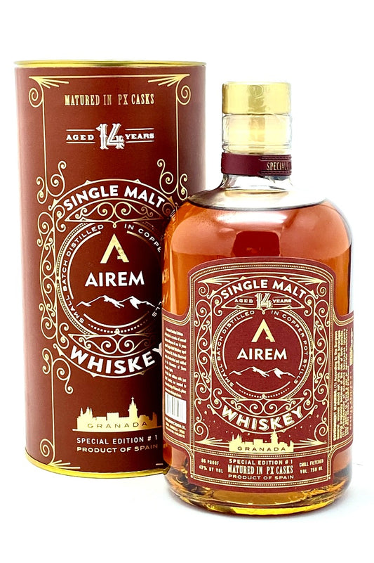 AIREM WHISKEY SINGLE MALT MATURED IN PX CASKS SPECIAL EDITION #1 SPAIN 14YR 750ML