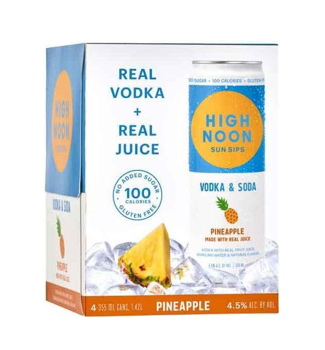 HIGH NOON SUN SIPS VODKA & SODA PINEAPPLE 4X355 ML CAN